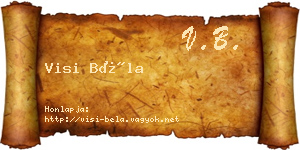 Visi Béla névjegykártya